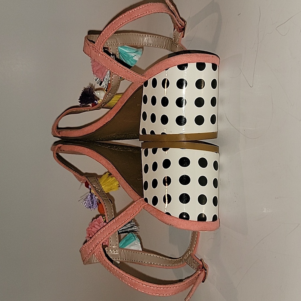 BETSEY JOHNSON DYNAH EMBELLISHED BLOCK HEEL SANDALS - Picture 5 of 12